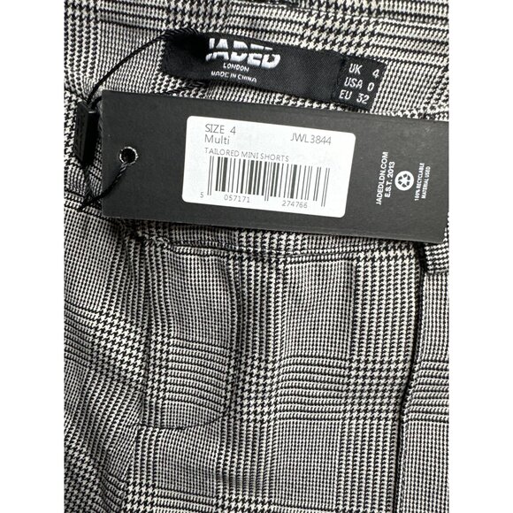 Jaded London Tailored Mini Shorts in Black & White 0 New Womens Cropped - Picture 7 of 7